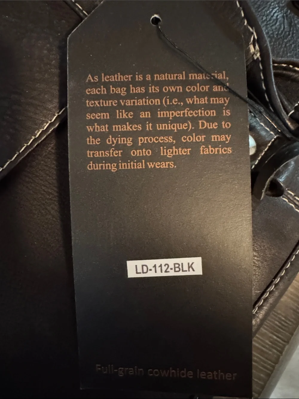 LE DONNE Black Leather Unisex Weekender bag NWT